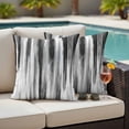 thumbnail image 4 of Black Gray White Outdoor Waterproof Pillow Covers, Vintage Rustic Abstract Ombre Aesthetic Decorative Square Throw Pillowcase Sofa Cushion Sham for Patio/Couch/Chair, 20"x20" 2 Pack, 4 of 8