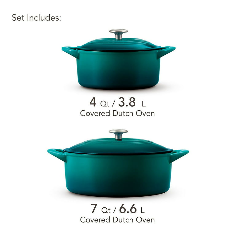 Tramontina Enameled Cast-Iron Dutch Oven 3.5 Qt (Teal), 80131/637DS