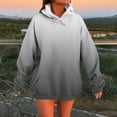 thumbnail image 2 of XPMWRP Women's Gradient Color Oversized Hoodies Drawstring Sweatshirt Long Sleeve Loose Fit Comfortable Pullover with Pockets Black L, 2 of 5