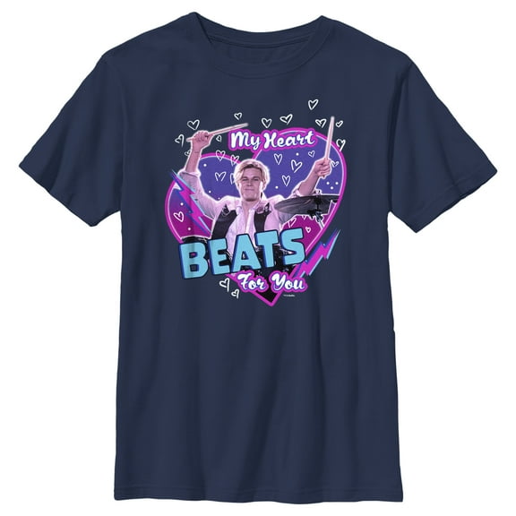Boy's Julie and the Phantoms My Heart Beats For You  Graphic Tee Navy Blue Small