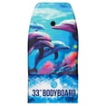 thumbnail image 6 of (2 pack) Bluewater Beach 33" Foam Bodyboard with Leash, 95-125 lbs., Dolphin Reef Print, 6 of 7