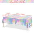 thumbnail image 3 of Yhmxh Iridescent Checkered and Purple Plastic Tablecloths Shiny Disposable Laser Rectangle Table Covers Foil Tablecloth Iridescent Party Decorations Birthday Bridal Baby Shower, 54x108Inch, 3 of 6