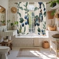 thumbnail image 4 of Blueberry Spring Leaves Kitchen Curtains 63 Inch Length, Beige Botanical Branches Tiers Curtains for Living Room Berdoom Bathroom, Light Filtering Drapes Window Treatment 2 Panels 42"Wx63"L, 4 of 8