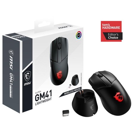 UPC: 0824142239087 | MSI Clutch GM41 Lightweight Wireless Gaming Mouse & Charging Dock  20 000 DPI  60M Omron Switches  Fast-Charging 80Hr Battery  RGB Mystic Light  6 Programmable Buttons  PC/Mac