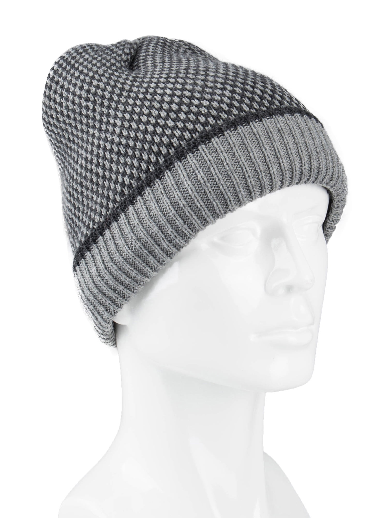 Dockers Men's Knit Cuffed Beanie with Faux Sherpa Lining