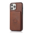 thumbnail image 1 of Suitable For IPhone 14/13/12 Pro Max Coffee Magnetic Absorption Phone Leather Case XS MAX Mobile Phone Case With Skin Plug-in Card Phone Fall Protection Case, 1 of 4