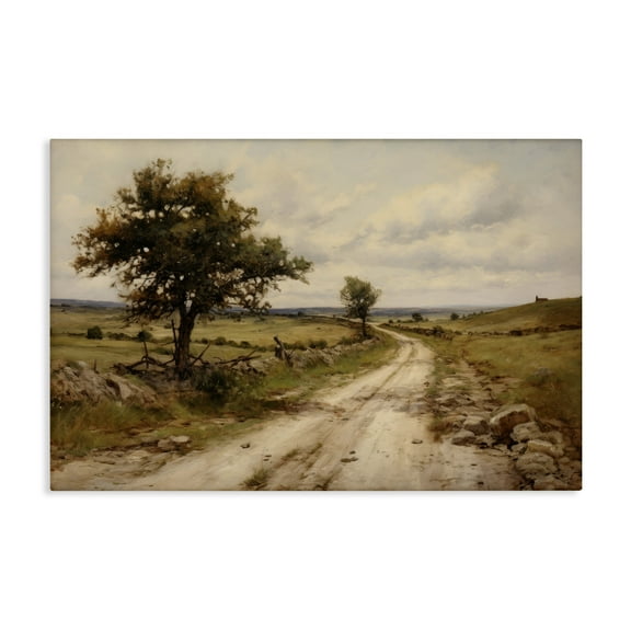 Stupell Industries Road To Nowhere Landscape & Nature Painting Wrapped Canvas Art Print Wall Art, 24 x 16