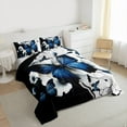 thumbnail image 3 of Homewish 3D Cartoon Butterflies Bedding Comforter Set,Retro Rustic Floral Twin Comforter Sets,Blue White Black Bedding Set For Girls Teens,Breathable Home Decor Reversible,2-Piece, 3 of 8