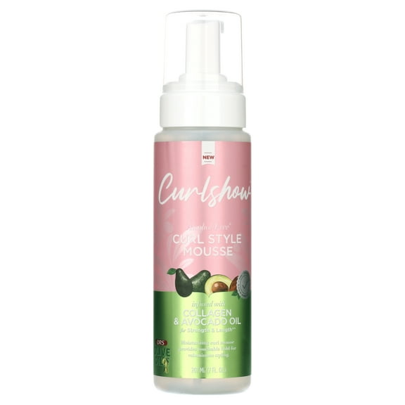 ORS Olive Oil Curlshow Alcohol-Free Curl Style Mousse for All Curl Types, Defines, Soft Hold, 7 oz