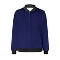 thumbnail image 4 of POIUYTR Women's Bomber Jacket 2024 Fall Casual Zip Up Outerwear Lightweight Fashion Windbreaker Coat with Pockets, 4 of 5