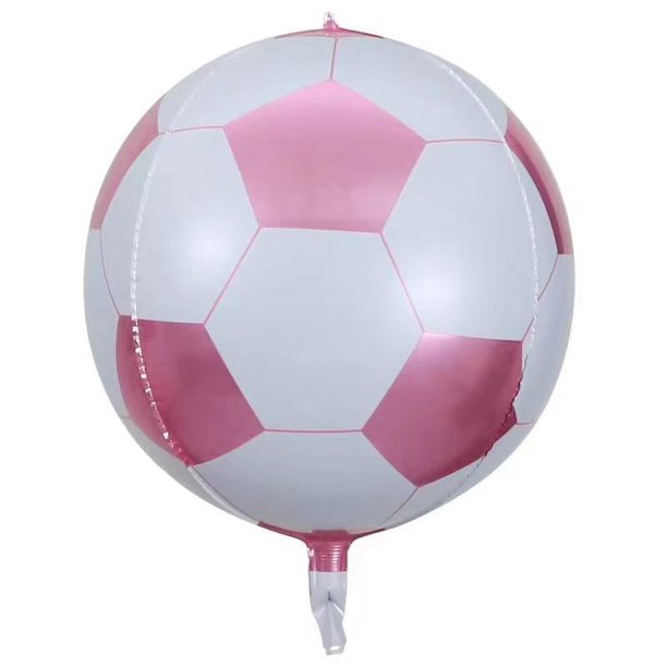Realmax - Globo 4D Diseño Balón de Fútbol (Rosa, Blanco)
