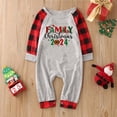 thumbnail image 2 of Odeerbi Christmas Pajamas for Family Plaid Holiday Long Sleeve Family Christmas Pajamas Matching Sets Infant Fashion Plaid Print Tops Pants Sleepwear Xmas Family Matching PJs Set Gray, 2 of 6