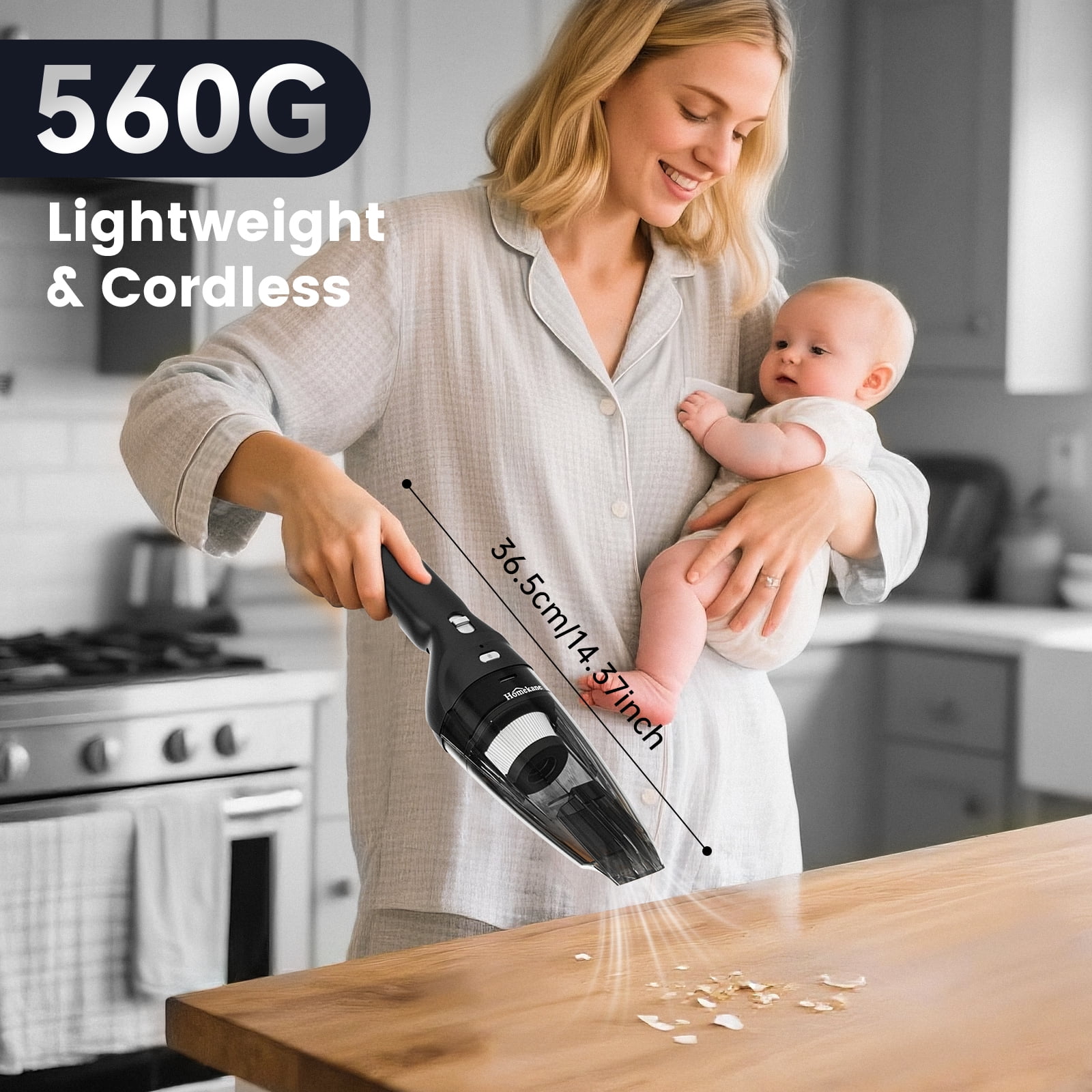 HOMEKANE Handheld Vacuum Cordless, with 2 in 1 Charging Stand，10000PA Hand Vacuum, Portable Lightweight for Home Car Pet, New