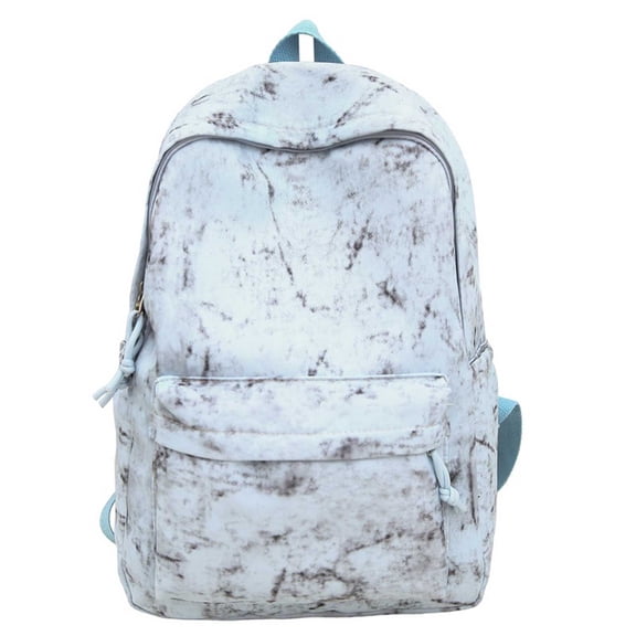 FUZHIQ Tie Dye Vintage School Backpack for 8th 9th 10th 11th Grade, Distressed Style Bookbag with Front Pocket, Casual Elementary Middle School Bag, Blue