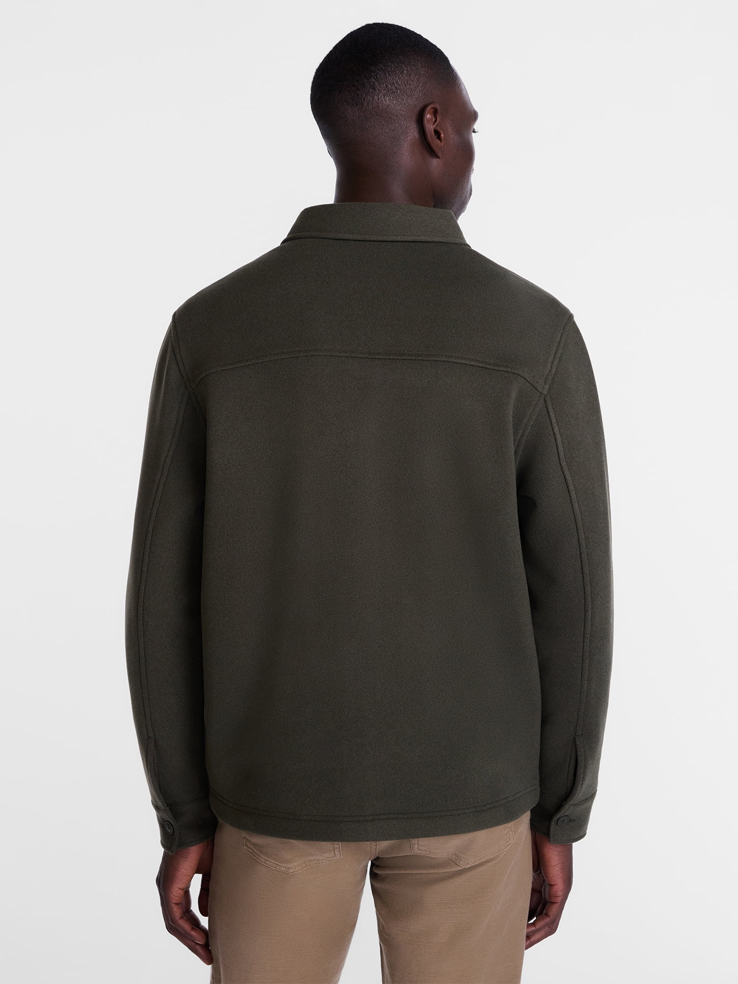 George Men's and Big Men's Fleece Knit Shirt Jacket with Long Sleeves, Sizes S-3XL