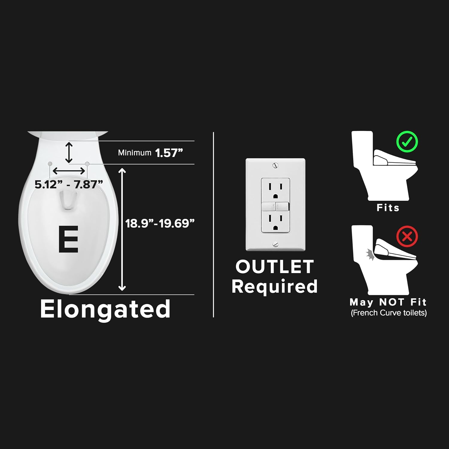 SmartBidet SB-1200 Elongated Bidet Toilet Seats White with Remote Control, Unlimited Hot Water