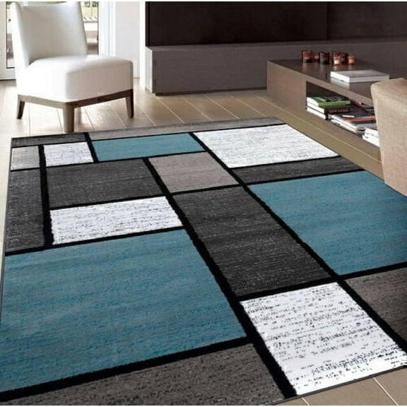Contemporary Modern Boxes Area Rug