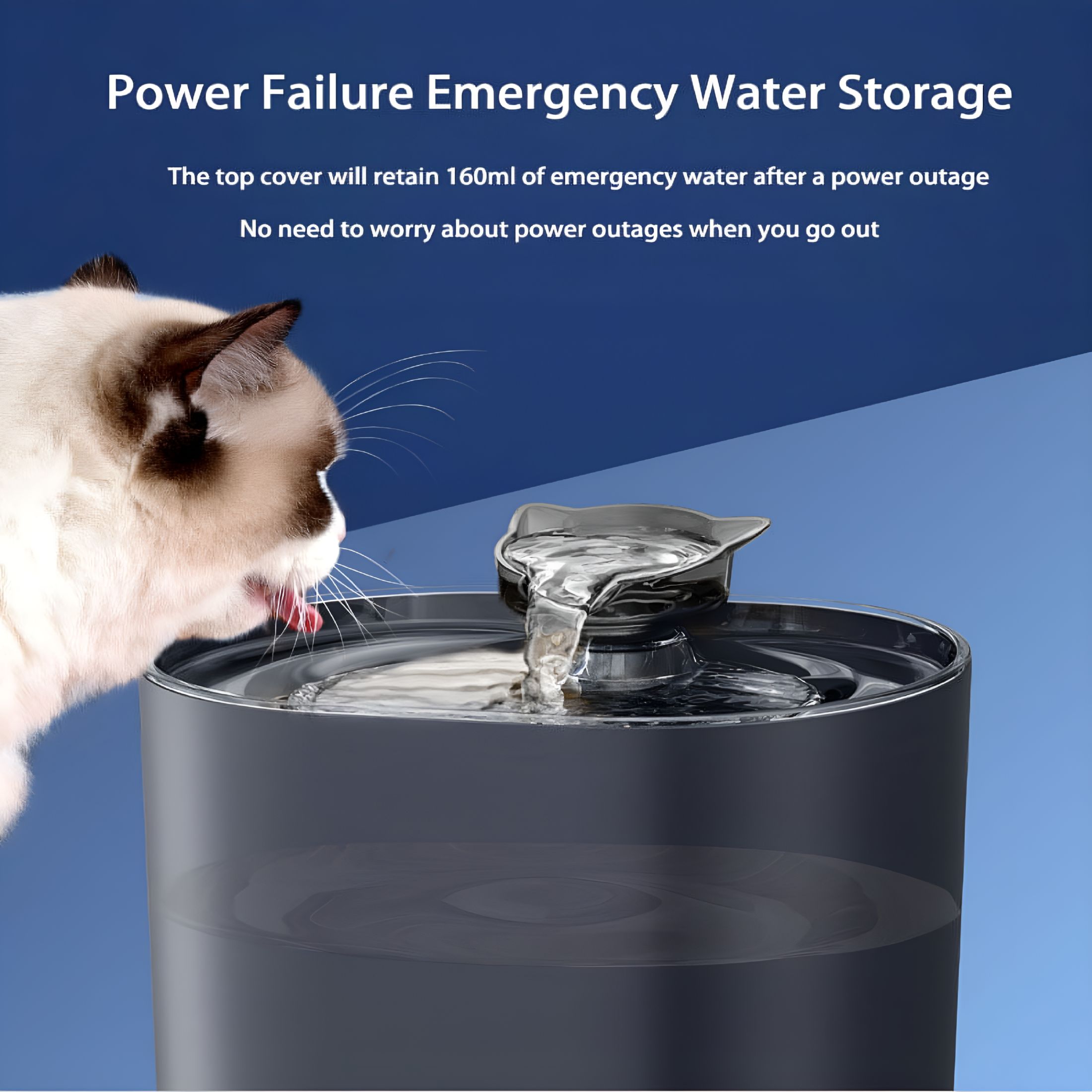 ACDANC Cat Water Fountain, Pet Water Fountain Two Drinking Modes, Ultra-Quiet Pump, 2.2L/74oz Capacity