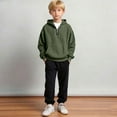 thumbnail image 5 of LNZGNM Waffle Hoodies for Boys 3-4Y Half Zip Hooded Sweatshirts Casual Soild Tops Winter Outdoor Long Sleeve Clothes with Pocket for Toddler, Army Green, 3-4Y, 5 of 5