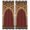 Red, variant on Double Arches Outdoor Curtains for Patio, Vintage Traditional Beige Brown Floral Vines Symmetrical Waterproof Outside Curtains Privacy Blackout Curtain for Pergola Cabana, 1 Panel 54W x 108L Inch
