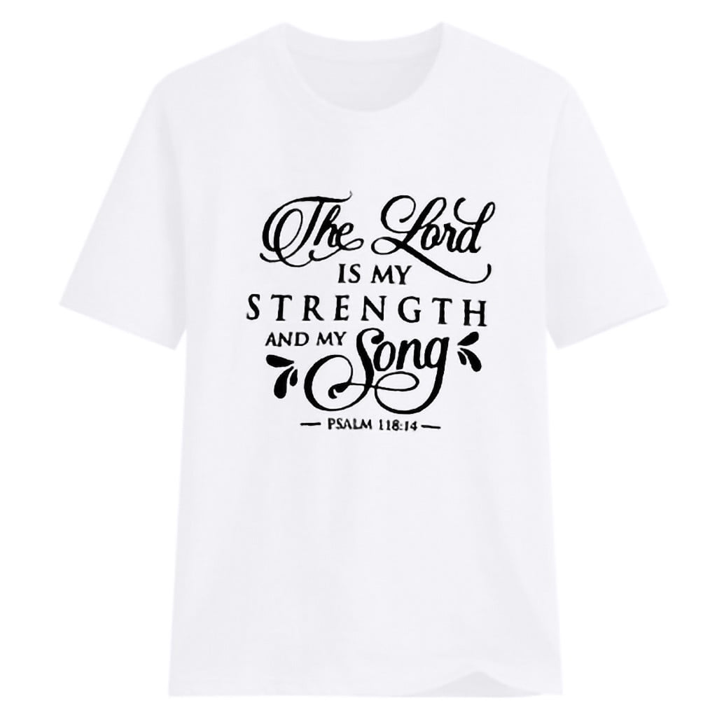 Womens Tshirts Letter Print Fashion Christian Tee White XXL - Walmart.com