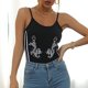 thumbnail image 3 of Gibobby pantalones siameses de pierna ancha Mono de moda de verano para mujer, sin mangas, ajustado, estampado, tipo mono con tirantes(Negro， S), 3 of 5