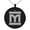 Black, variant on Stainless Steel Letter M Initial Empire Monogram Engraved Small Medallion Circle Charm Pendant Necklace