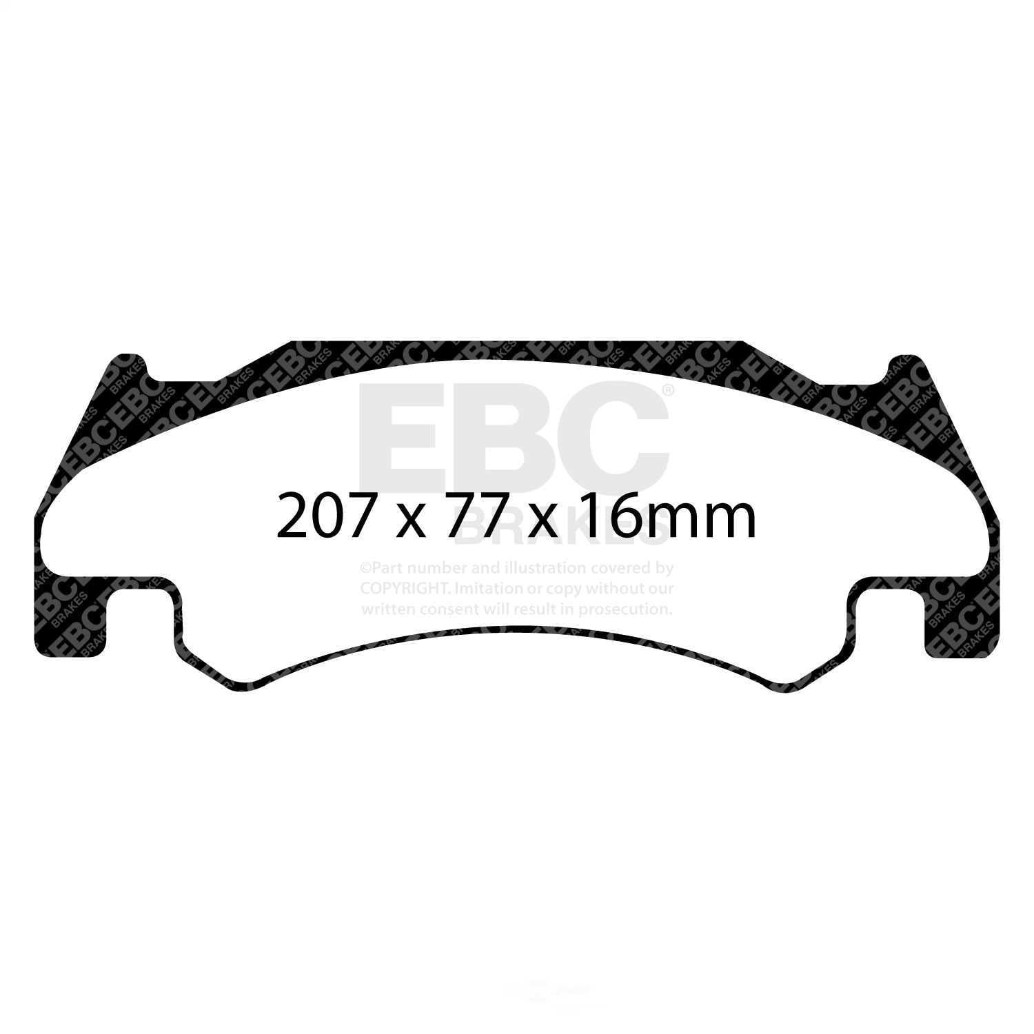 EBC Brakes Greenstuff 6000 Series Heavy Duty 4x4/SUV/Light Truck Brake Pad Set Fits select: 2005-2006 DODGE RAM 1500