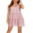thumbnail image 2 of MesaSe Robe à Volants Superposés pour Femmes Robe de Gâteau à Sequins Bretelles Spaghetti Mini Robe Dos Nu Robe de Danse de Fête, 2 of 7