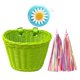 thumbnail image 3 of Cesta para bicicleta infantil, accesorios para bicicleta con timbre, cesta para manillar de bicicleta. Verde, 3 of 9