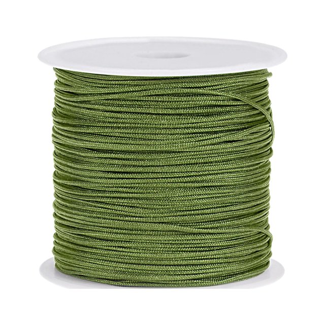 Unique Bargains Nylon Cord DIY Making Satin String Craft Wire with Plastic Spool 147ft, Army Green