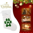 thumbnail image 4 of Coolnut 2 PSC Christmas Stockings Dog Paw Black and Green Christmas, 17.7" Xmas Fireplace Santa Socks Christmas Tree Hanging Stockings Decoration for Christmas Holiday Xmas Gift, 4 of 6