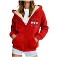 thumbnail image 5 of Wowcloth Women's Fleece-Lined Hooded Sweatshirt Jacket, Long Sleeve Casual Fashion Outerwear for Daily Wear and Leisure Activities, 5 of 5