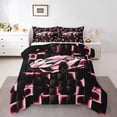 thumbnail image 2 of Erosebridal Pink Racing Car Bedding Toddler Comforter Set, Neon Geometric Down Comforter, Speed Sports Decor, Reversible, 2 of 7