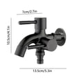 thumbnail image 3 of Two Control Water Tap 1 In 2 Out Double Outlets Faucet, Heavy 304 Stainless Steel Laundry Faucet With Two Separate Switches, for Garden Outdoor Balcony Bathroom, 3 of 6