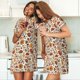 thumbnail image 4 of Fotbe Thanksgiving Food Bata de Dormir para Mujer con Estampado, Camisón de Algodón de Manga Corta, Ropa de Dormir Casual, 4 of 6
