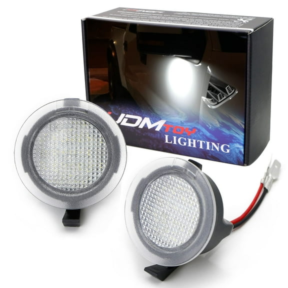 White LED Under Side Mirror Puddle Lights For Ford F150 Raptor Edge Explorer Flex, Lincoln Navigator Mark LT MKX etc. (Powered by 18 pcs White SMD LED Lights)