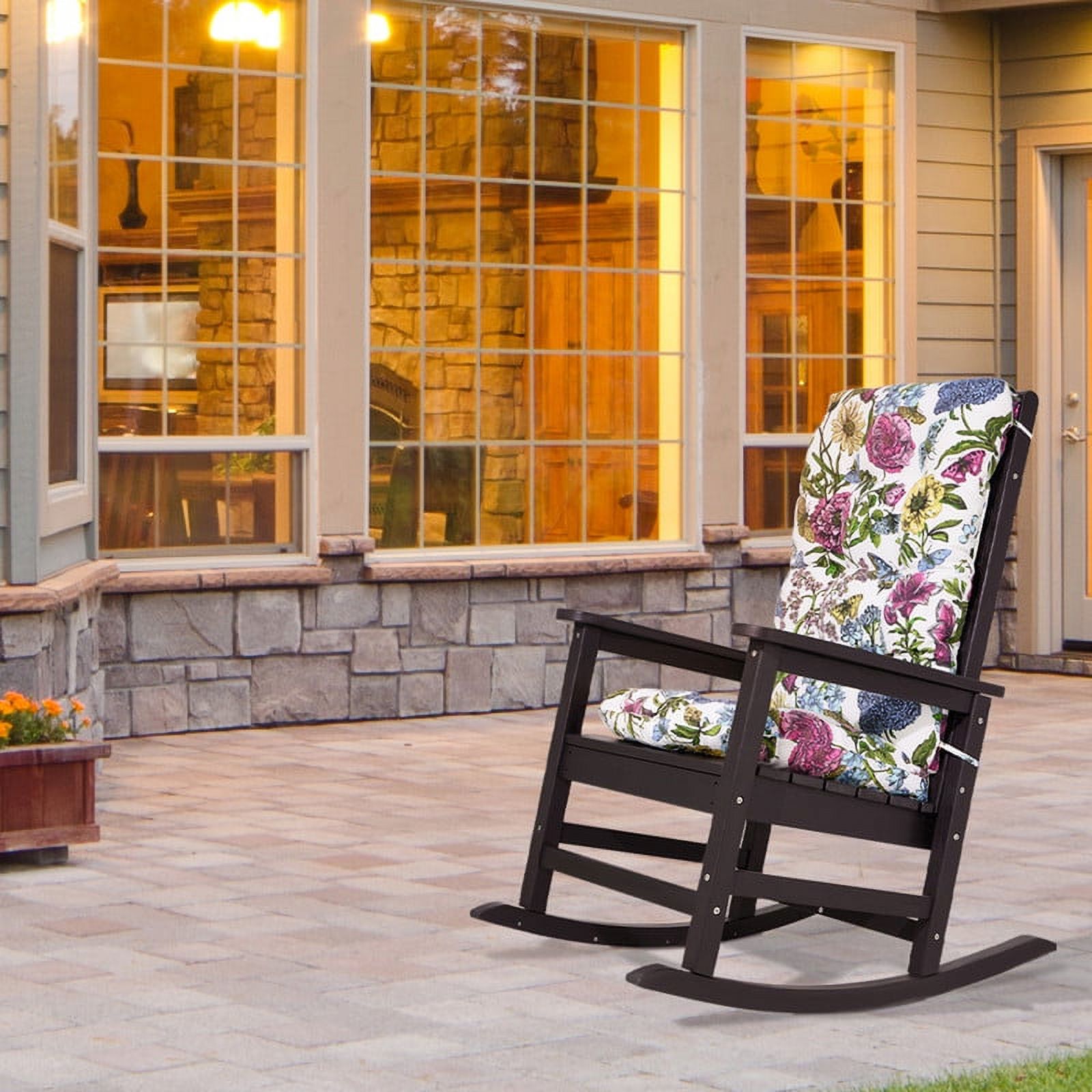 SERWALL Outdoor Rocking Chair Cushion, Foral - image 5 of 6