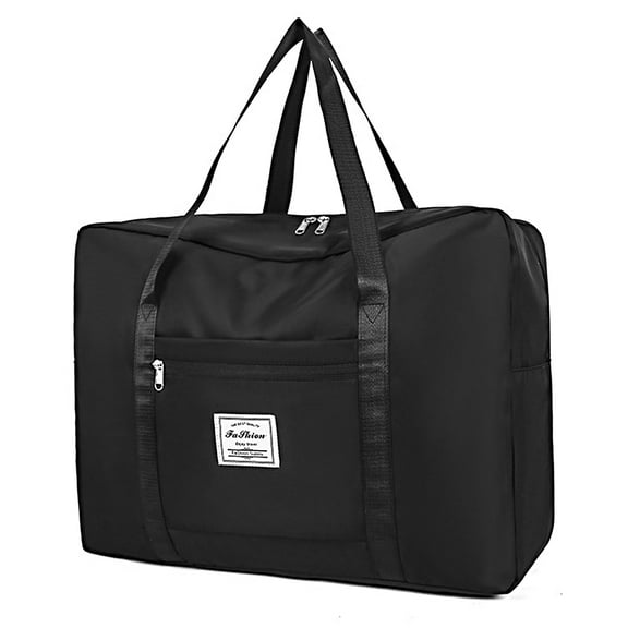 DODAMOUR Travel Duffel Bags, Tote Sports Gym Bag for Women, Shoulder Weekender Overnight Bag with Pocket (Black)