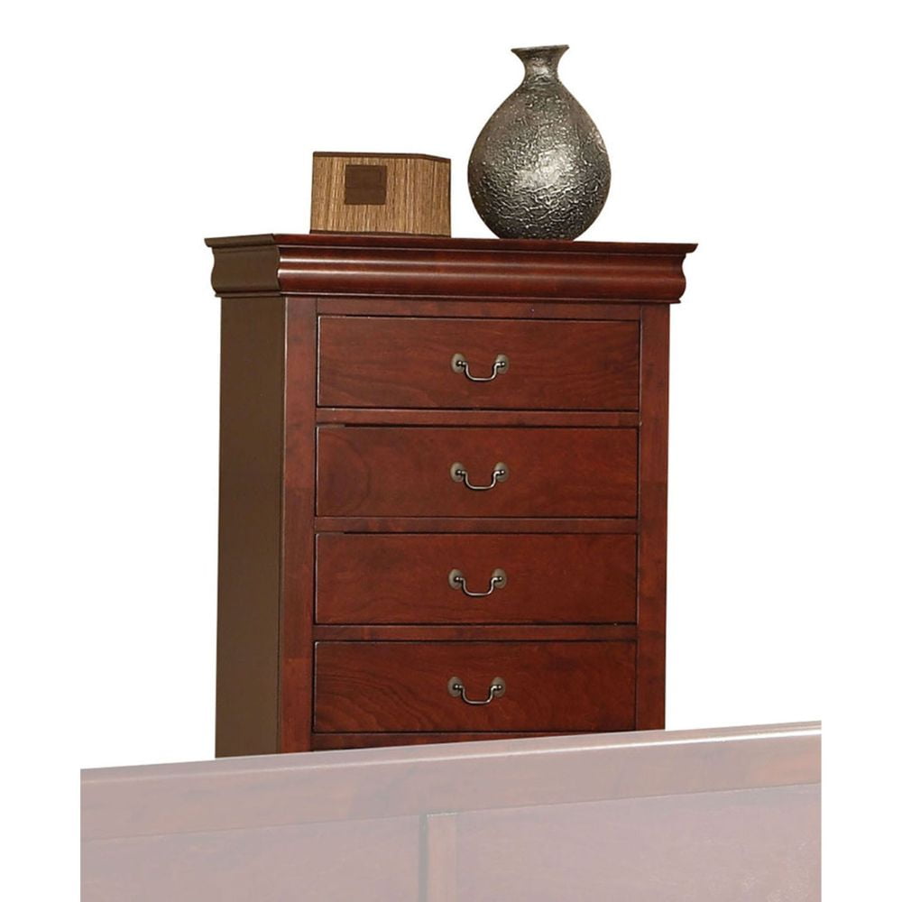 Elegant Black 5-Drawer Chest with Brushed Nickel Hardware