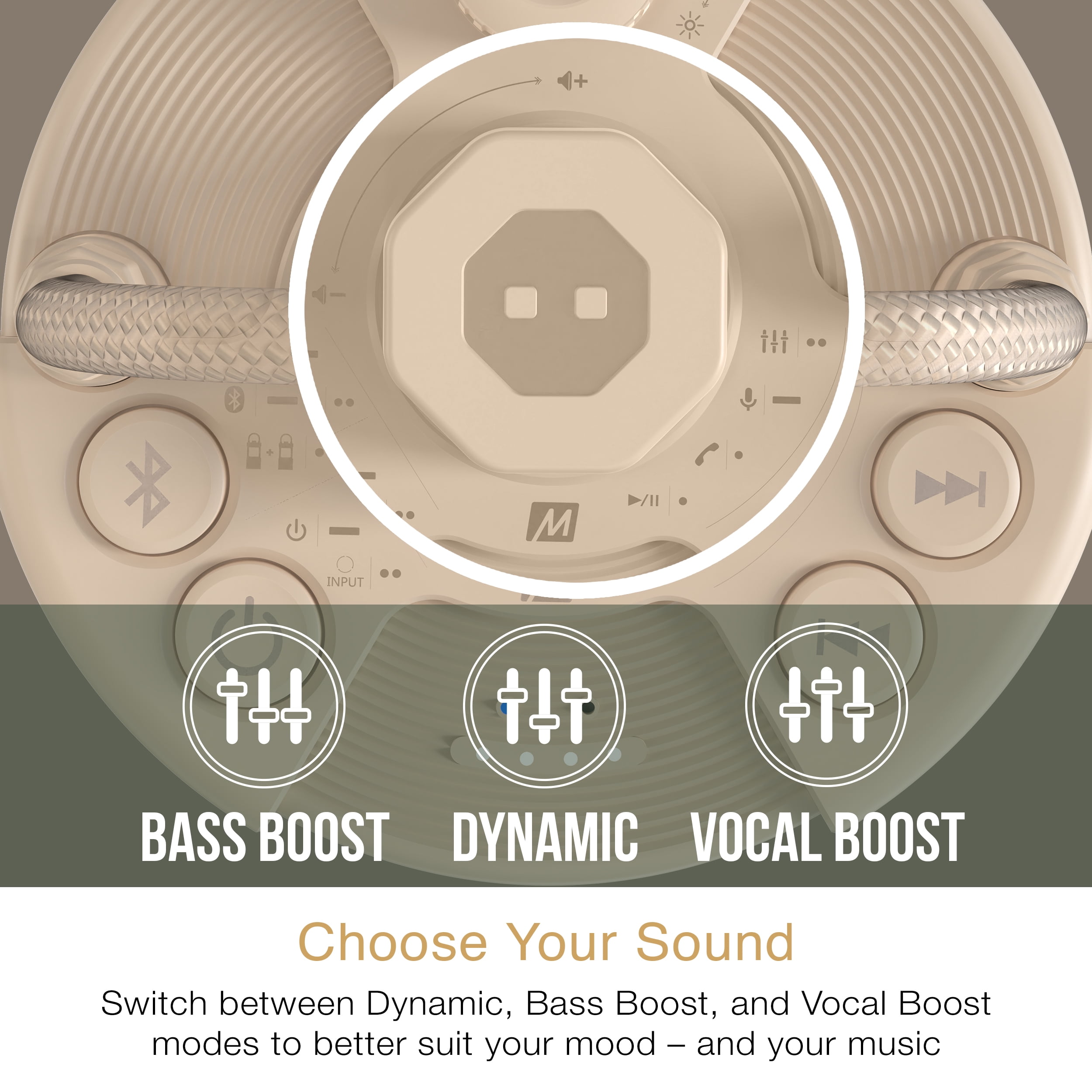 MEE audio lightSPKR Bluetooth Wireless Speaker + Camping Lantern, IPX6 Water Resistant (Desert Sand)