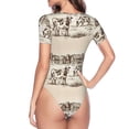 thumbnail image 4 of Naloa Cows On The Farm Women's Short-Sleeved Onesie, One-Piece Swimsuit for Parties, dates, clubs - Small, 4 of 9