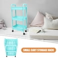 thumbnail image 3 of HEMOTON Sky-blue Plastic Storage Cart with 3-layer Shelf for Kitchen and Bathroom Organization, 3 of 8