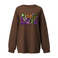 thumbnail image 4 of BLTIBY Mardi Gras Sweatshirts for Women Carnival Print Crew Neck Long Sleeve Loose Soft Comfy Fashion Pullover Tops 2025 Brown S, 4 of 4