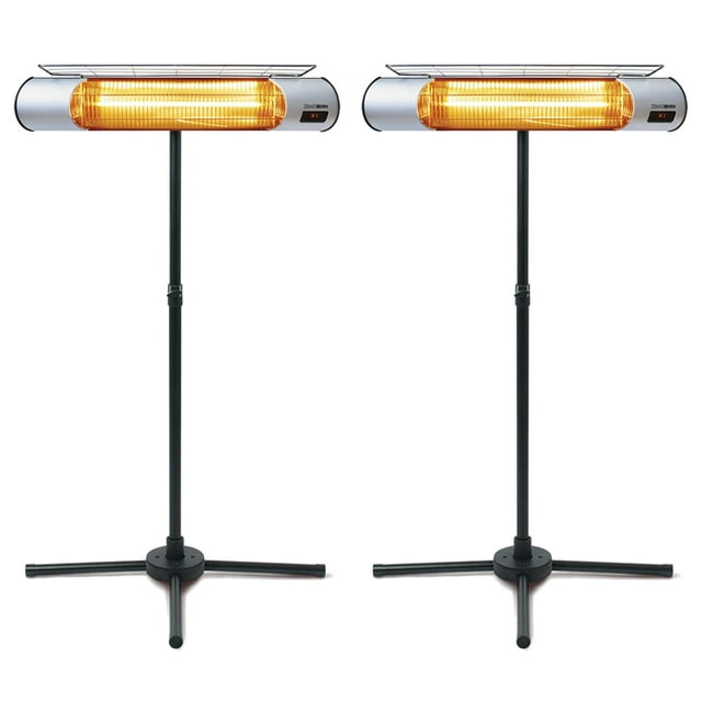 Sengoku HeatMate Weatherproof Outdoor Heater with Remote, Silver (2 Pack)