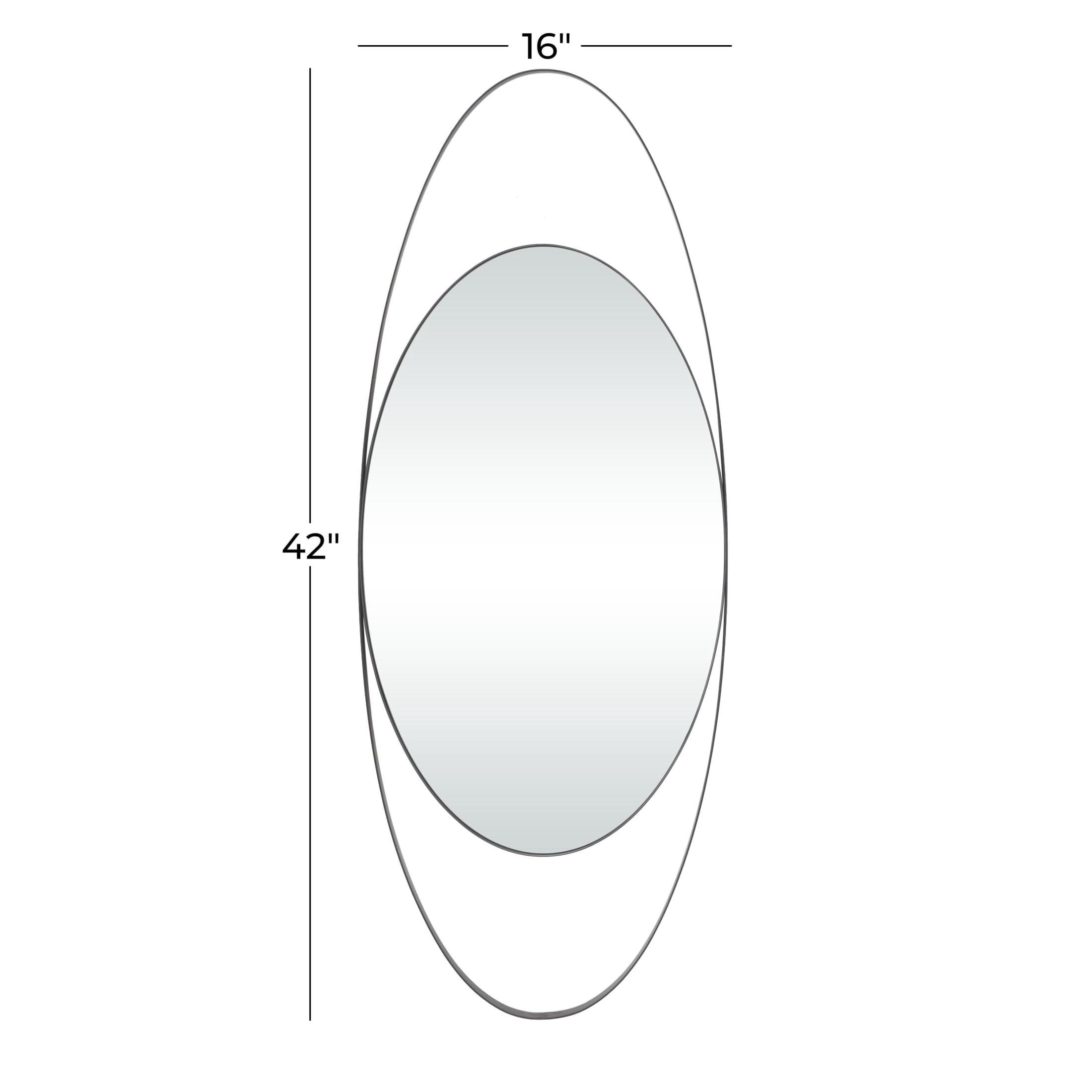 CosmoLiving by Cosmopolitan 16" x 42" Black Oval Wall Mirror