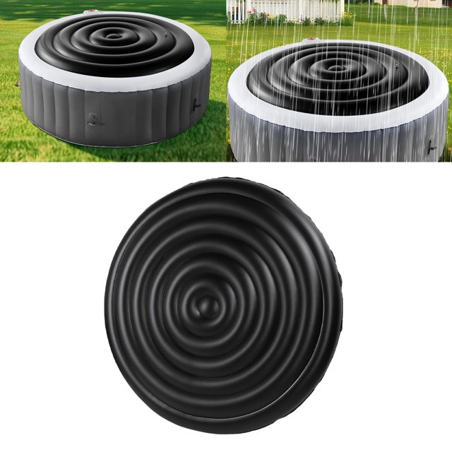 Inflatable Hot Tub Protective Cover, Handles Rain Proof PVC Inflatable Hot Tub Cover for Outdoor