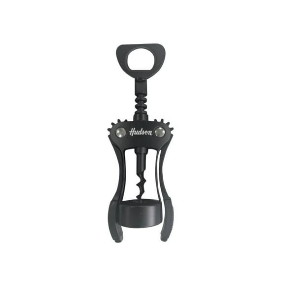 HUDSON VALLEY | Sacacorchos con Alas de Zinc Negro, Ergonomía Profesional para Abrir Vino Fácilmente, Acabado Moderno y Duradero, Apto para lavavajillas, Color Negro