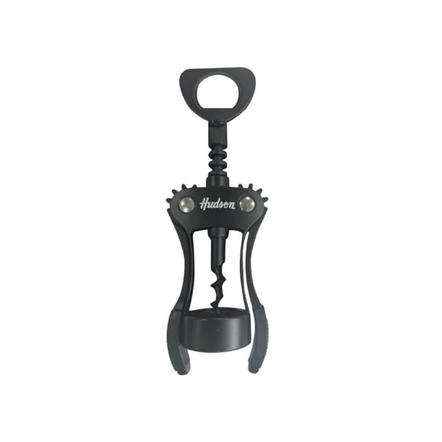 HUDSON VALLEY | Sacacorchos con Alas de Zinc Negro, Ergonomía Profesional para Abrir Vino Fácilmente, Acabado Moderno y Duradero, Apto para lavavajillas, Color Negro