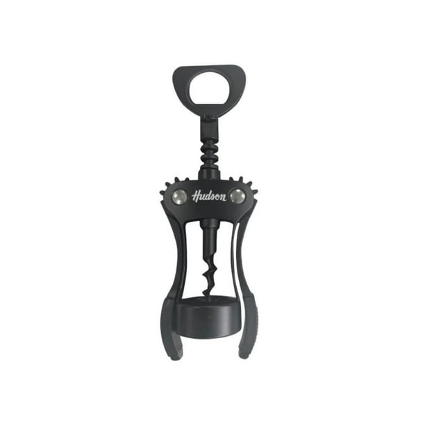 HUDSON VALLEY | Sacacorchos con Alas de Zinc Negro, Ergonomía Profesional para Abrir Vino Fácilmente, Acabado Moderno y Duradero, Apto para lavavajillas, Color Negro